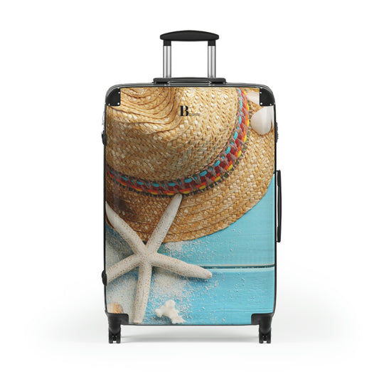 BELLAZEEBRA Customized suitcases with summer hat and starfish