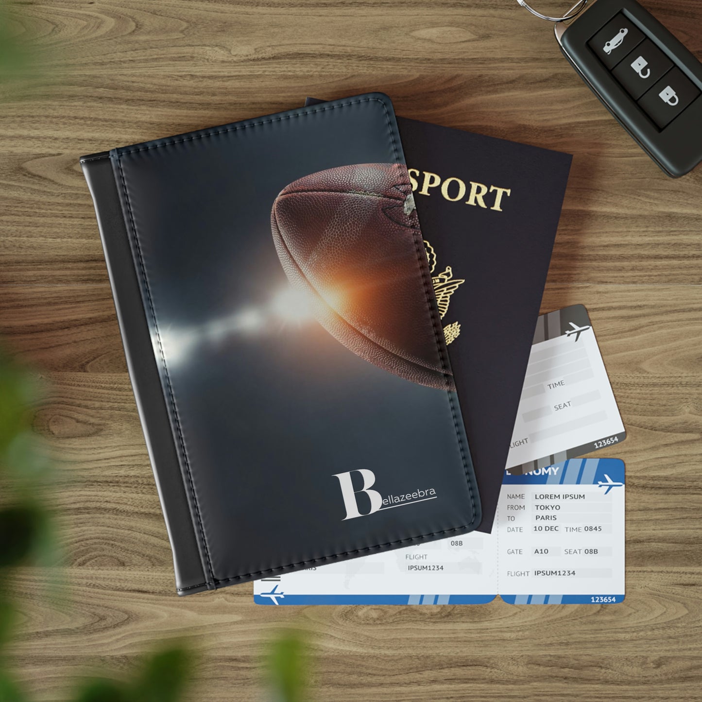 BELLAZEEBRA Passport Cover with football design
