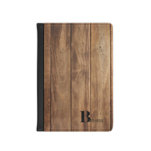 BELLAZEEBRA Passport Cover with wood planks design