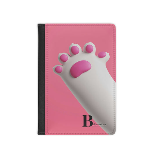 BELLAZEEBRA Passport Cover with pet paw and pink background