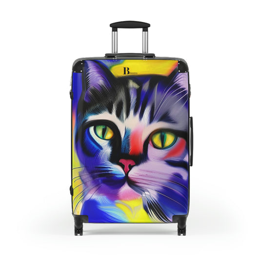 BELLAZEEBRA Stylish hard-shell suitcases with cat face print in multicolor