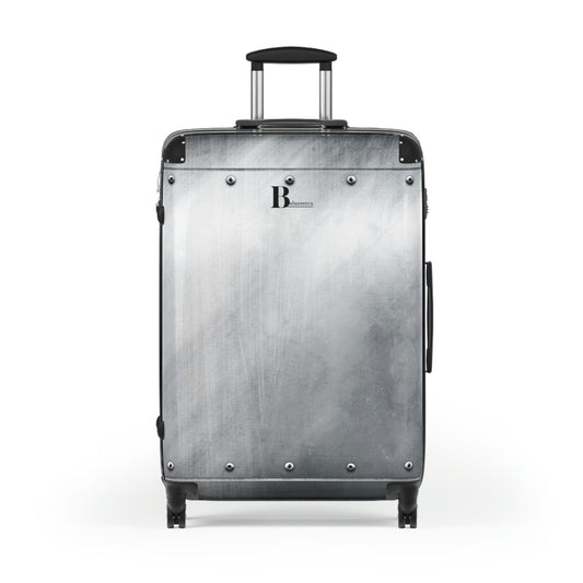 Customized hard-shell suitcases in metal plate design