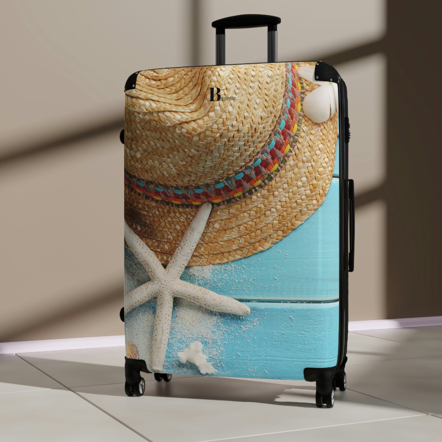 BELLAZEEBRA Customized suitcases with summer hat and starfish