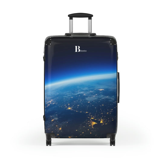 Customized hard-shell suitcases with view from space design