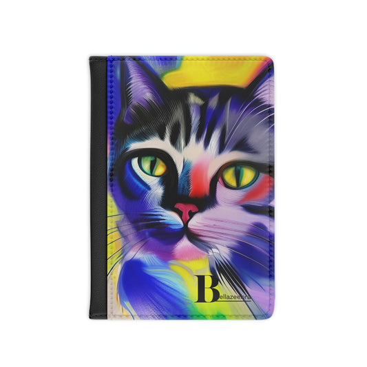 BELLAZEEBRA Passport Cover with cat face in multicolor
